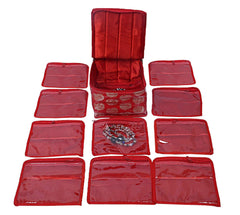Kuber Industries Brocade Jewellery Box/Organizer with 10 Pouch -CTKTC025989