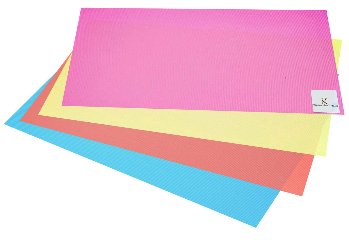 Kuber Industries 4 Pieces PVC Refrigerator/Fridge Multipurpose Drawer Mat Set(Blue, Pink,Red & Yellow)-CTKTC032281
