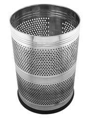 Heart Home Stainless Steel Perforted Dustbin/Garbage Bin for Home, Office, Kitchen, Bathroom Use, 10 Litre- Pack of 2 (silver)-47HH0772