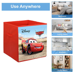 Heart Home Non-Woven McQueen Car Print Flodable Storage Box/Wardrobe Organizer For Home Decor, Pack of 2 (Red) 54HH4251.