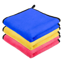 Kuber Industries Cleaning Towel | Reusable Cleaning Cloths for Kitchen | Duster Towel for Home Cleaning | 400 GSM Cleaning Cloth Towel with Hanging Loop | 40x40 | Pack of 3 | Multi