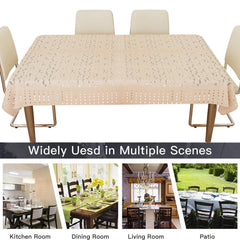 Heart Home Dining Table Cover | Cashew Design Dining Table Cover | Shinning Net Dining Table Cover | Table Cover for Home D�cor | 60x90 | Golden