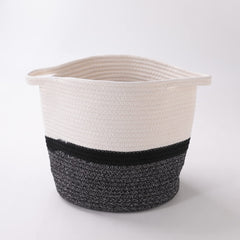 Kuber Industries Cotton Woven Storage Basket With Handle|Shelf Basket Hamper|Organizer for Toys, Socks, Cosmetic|Capacity 8.6 L|Multicolor|