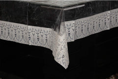 Heart Home PVC Transparent Clear Dining Table Cover Tablecloth Waterproof Protector, 6 Seater, 60 X 90 Inches Rectangle (Cream), Standard (HS_36_HEARTH019112)