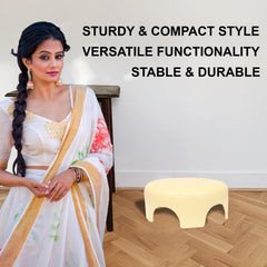 Heart Home Bathroom Stool | Plastic Bathroom Stool for Bathing | Bathroom Stool for Senior Citizen | Patla for Toilet | Sumo Stool | Pack of 2 | Multicolor