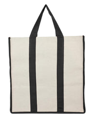 Kuber Industries Canvas Shopping Bags/Grocery Bag for Carry Grocery, Fruits, Vegetable with Handles (Black) 54KM4013