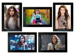 Kuber Industries Collage Photo Frame For Living Room, Wall Set of 5 (Black) Size: 5x7-5 Pc.