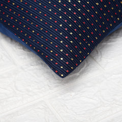 Kuber Industries Cushion Cover | Sofa Cushion Covers | Embossed Square Cushion Covers | Polyester Cushion Covers | Dot Print Couch Cushion Covers | Set of 5 | 16 Inch | Blue