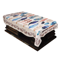 Kuber Industries Bird's Wing Design Cotton 4 Seater Center Table Cover (Gold)-CTKTC30009