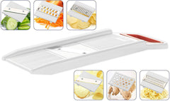 Kuber Industries Plastic 6 in 1 Kitchen Chopper Premium Vegetable and Fruit/Chips, Potato Slicer Maker Multipurpose (White) -CTKTC038139
