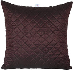 Heart Home Quilted Pillows Covers for Couch Bed Sofa, Soild Soft Cushion Case, 18x18 Inches- Pack of 4 (Maroon & Cream)-HS_38_HEARTH21780, Multicolor, Full