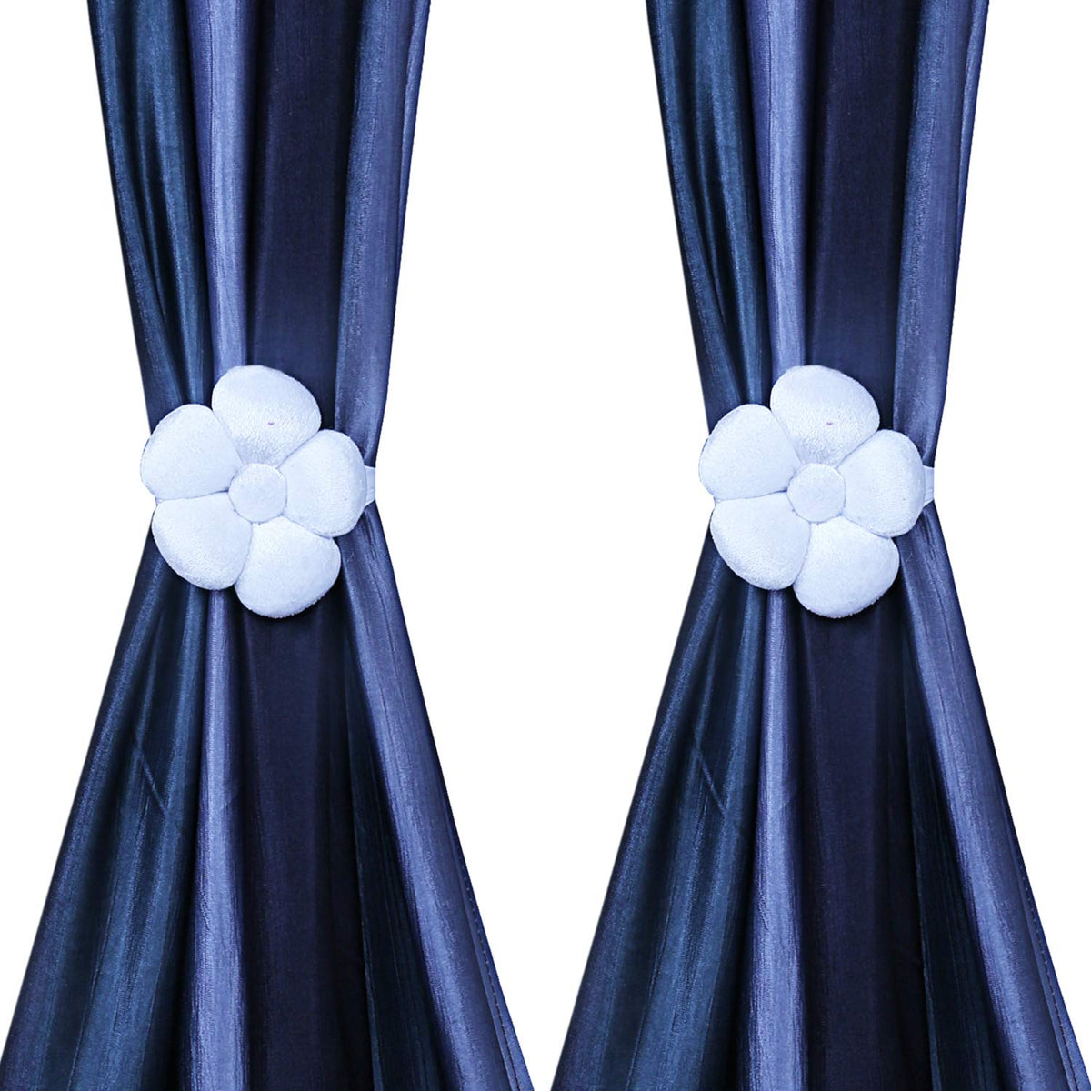 Kuber Industries Velvet 2 Pieces Curtain Tie Back Tassel Set (Silver) -CTKTC29490
