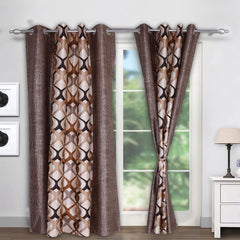 Kuber Industries Curtain|Door Curtain 7 Feet|Black Out Curtain for Door|Faux Silk Curtains with Eyelet|Set of 2 (Multicolor)
