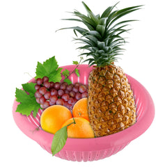 Heart Home Multifunctional Plastic Drain Strainer, Colander, Washing Basket for Home Kitchen Supplies (Pink)-50HH01857