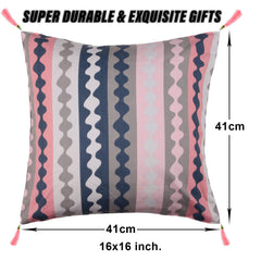 Kuber Industries Cushion Cover | Square Cushion Covers | Cotton Cushion Covers | Zig Zag Design Cushion Covers with Tassels | Set of 5 | 16 Inch | Multicolor