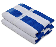 Kuber Industries Lining Design Soft Cotton Bath Towel, 30"x60"(Blue & White), Standard (HS39KUBMART023853)
