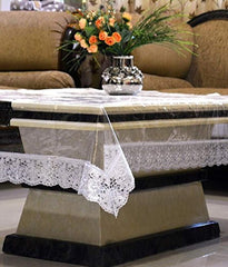 Kuber Industries Table Cloth|Center Table Cover|Round Table Cover|Table Cover 4 Seater|Transparent