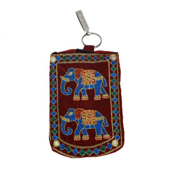 Kuber Industries Embroidered Velvet Mobile Cover with Saree Hook, Multicolor