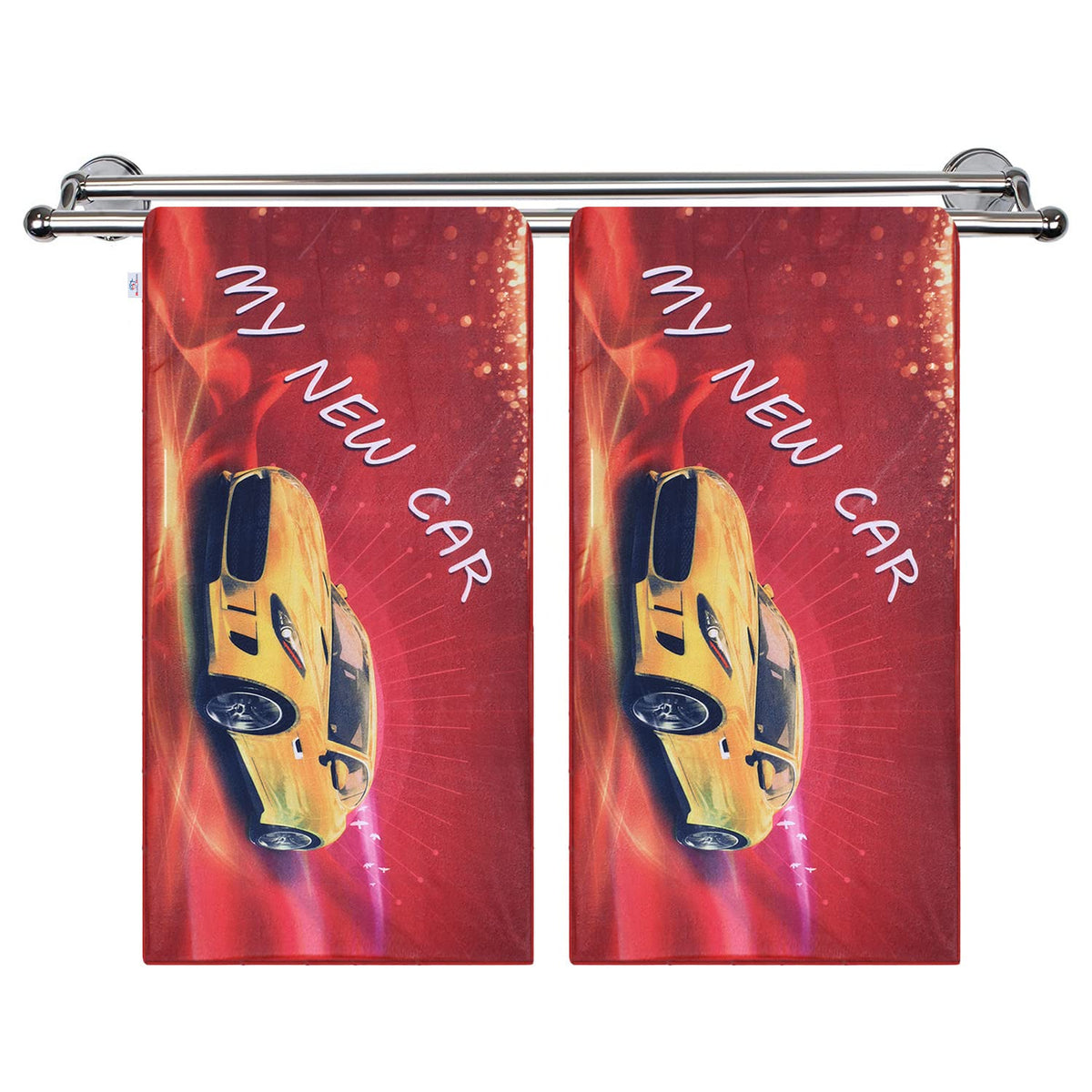 Heart Home Kids Bath Towel|Soft Cotton & Sides Stitched Baby Towel|Microfibered Super Absorbent Car Pattern Towel for Infants,Toddler,55x26 Inch,Pack of 2 (Maroon)