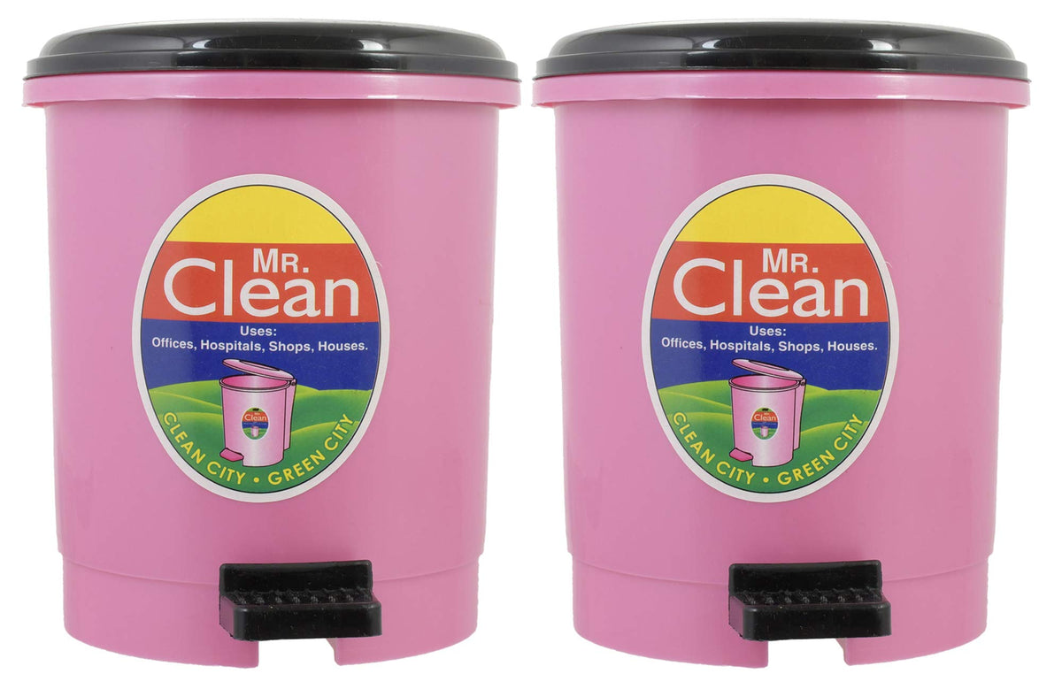 Kuber Industries 2 Pieces Table Top Desk Garbage Dustbin Trash for Office Home Work Place,2 LTR(Pink)