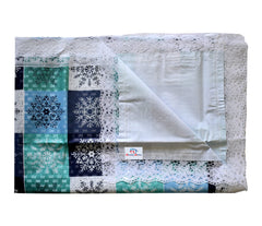 Heart Home Multicheck Printed PVC Spillproof, Waterproof, Antislip, Wipe Clean 6 Seater DinningTable Cover with White Lace Border, 60"x90" (Multicolor)