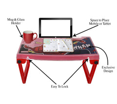 Heart Home Multiuses Spidermen Print Plastic Study Desk/Laptop Table with Camparment for Home & Office (Red) 52HH4107