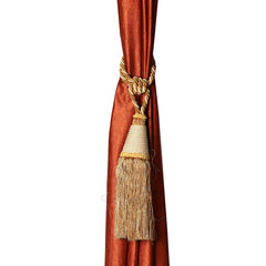 Kuber Industries Beads Beautiful Design Polyester 4 Pieces Curtain Tie Back Tassel Set (Gold) CTKTC33519