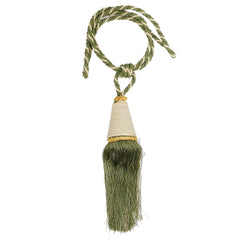 Kuber Industries Beads Beautiful Design Polyester 6 Pieces Curtain Tie Back Tassel Set (Green) CTKTC33569