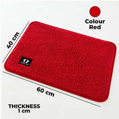 Kuber Industries Floor Mat|Stylish Door Mat|Durable & Easy to Maintain|Multi-Utility Floor Mat for Living Room,Bedroom,Bathroom,Kitchen,Entrances & Other Spaces|SZ-04|40 x 60 cm,Red