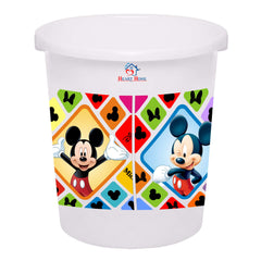 Heart Home Disney Mickey Minnie Print Plastic Dustbin/ Garbage Bin/ Waste Bin, 5 Liters (White) -HS_35_HEARTHS17780