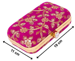 Kuber Industries Evening Bag for Women Wedding Party Clutch Handbag Crossbody Chain Shoulder Clutch Purse (Pink)-KUBMART11859