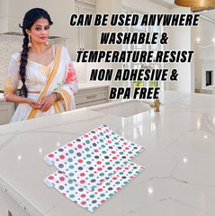 Heart Home Shelf Liner | EVA Kitchen Cabinet Shelf Mat | Anti-Slip Bathroom Mat | Fridge Mat | Table Mat | Multi Dot Print Wardrobe Mat | 3 Meter | Pack of 2 | White