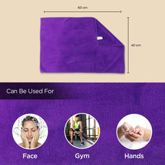 Kuber Industries Microber Cleaning Cloth (40cmX60cm) 400 GSM - Super Absorbent, Quick-Dry, Lint & Scratch Free | Multipurpose Wash Cloth for Kitchen, Window, Cars, SS Silverware | Purple (Pack of 3)