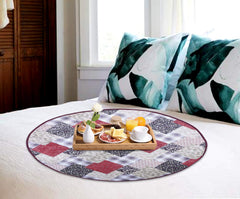 Kuber Industries 3D Checkered Design Waterproof PVC Reversible Food Mat Bedsheet Protector Bed Server (Maroon) - CTKTC040601