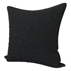 Kuber Industries Cushion Cover | Sofa Cushion Covers | Square Cushion Covers | Jute Cushion Covers | Couch Cushion Covers | Set of 5 | 16 Inch | Black