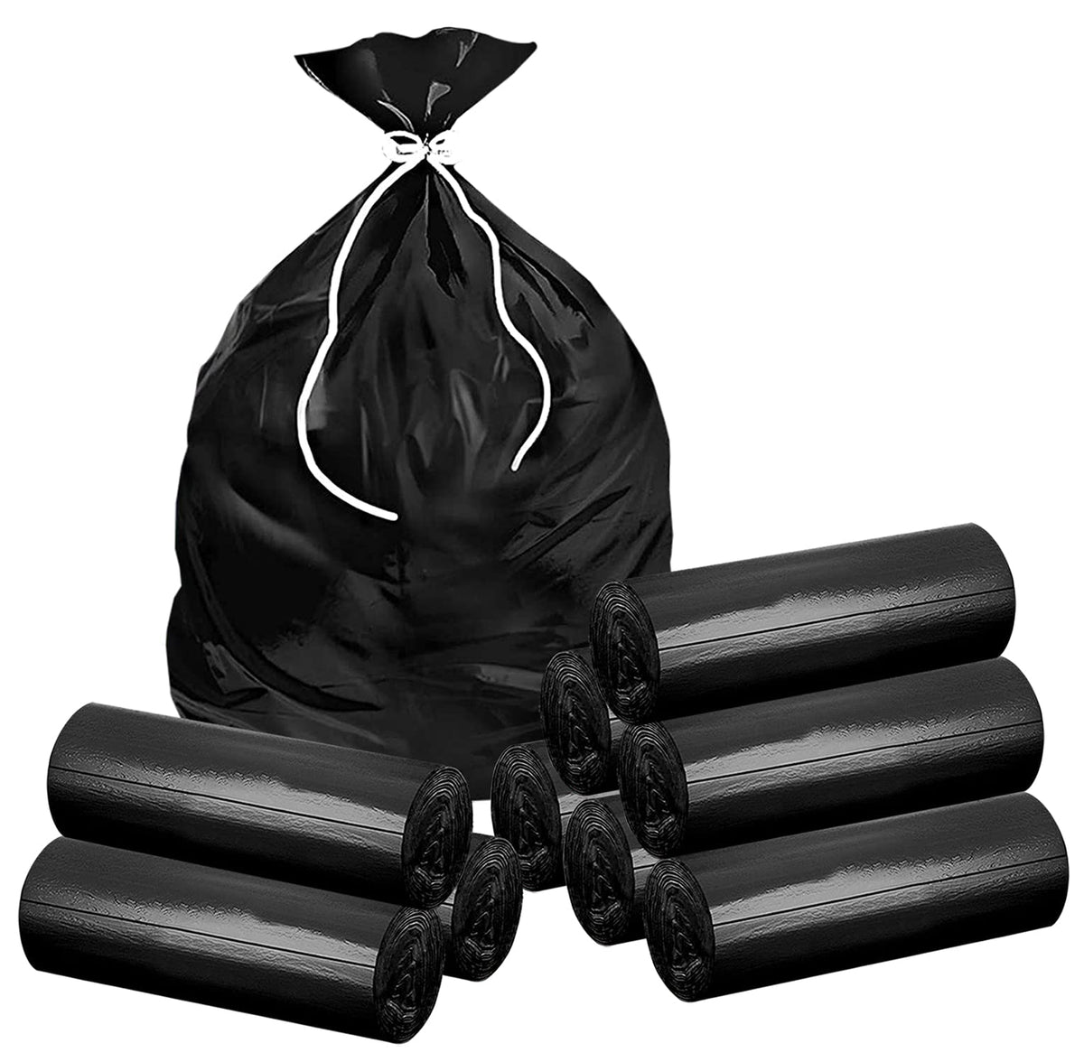 Heart Home Small 270 Biodegradable Garbage Bags, Dustbin Bags, Trash Bags For Kitchen, Office, Warehouse, Pantry or Washroom, 17x19 Inches (Black)-HS41HEARTHH24016