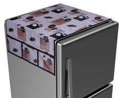 Kuber Industries Flower Print PVC Fridge Top Cover with 6 Utility Side Pockets (Pink)