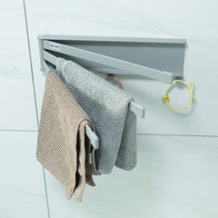 Kuber Industries Towel Holder Set|3 180 Degree Rotation Bars|Premium Quality PP|Self-Adhesive DIY Installation|Multi-Purpose Bathroom & Kitchen Towel Holder|Minimalist Bathroom Accessories|A3027|Grey