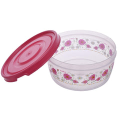 Kuber Industries Floral Print Plastic Multipurpose Transparent Air Tight Food Storage Kitchen Container Set (Set of 4, Pink)-KUBMART1234