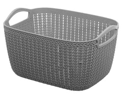 Heart Home Q-6 Designer Plastic Storage Basket For Store Fruits, Vegetables, Magazines, Cosmetics, Stationary Pack of 4 (Grey)-50HH01656