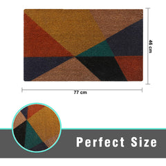 Kuber Industries Door Mat|Polyethylene Durable & Anti-Slip Natural Mini Tringle Print Floor Mat|Rug for Indoor or Outdoor, 30x20 Inch (Brown)
