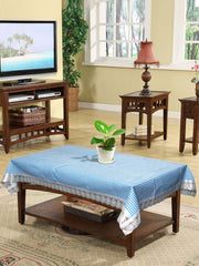 Kuber Industries Check Design PVC 4 Seater Center Table Cover 40"x60" (Blue)-HS43KUBMART25567, Standard