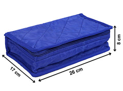 Heart Home Multipurpose Jewellery Storage Bag/Travel Kit With 4 Tranasparent Pouches-Pack of 2 (Blue)-HS_38_HEARTH20988