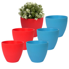 Heart Home Flower Pot | Flower Planter Pots for Indoor | Flower Pots for Outdoor | Pot for Garden & Balcony Flowering | Flower Plants Pot | Mega Flower Pot | 6 Inch | Pack of 6 | Multi
