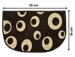 Kuber Industries D Shape Anti-Slip Durable Rubber Door Mat, Welcome Mat for Entryway,Patio,Garage, Outdoor, 21"x14"- Pack of 2 (Brown)-HS40KUBMART23961