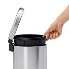 Kuber Industries Stainless Steel Plain Pedal Dustbin with Inner Bucket, 5 LTR (Silver)-KUBMART10367