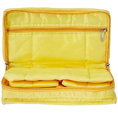Kuber Industries Portable Jewellery Organizer With 6 Tranasparent Pockets (Yellow)-HS_38_KUBMART21238, Pack of 1