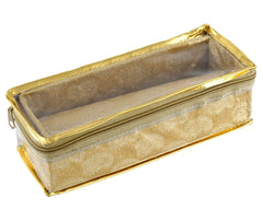 Kuber Industries Multipurpose Carry Design Laminated 1 Rod Bangle Box/Organizer/Case With Tranasparent Top (Gold)-47KM025
