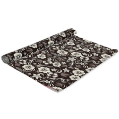 Heart Home Multiuses Floral Print Shelf Liners for Kitchen Shelves, cupboards, Wardrobe, Drawer, 5 Mtr (Brown) 52HH4077