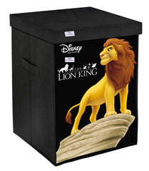 Heart Home Loin King Print Non-Woven Laundry Basket, Clothes Hamper For Laundry Closet, Bedroom, Bathroom With Lid & Handles (Black) 54HH4077.